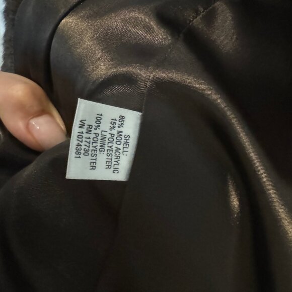 Mossimo Brown Faux Fur Jacket XL (Fits like Large) - Picture 5 of 6